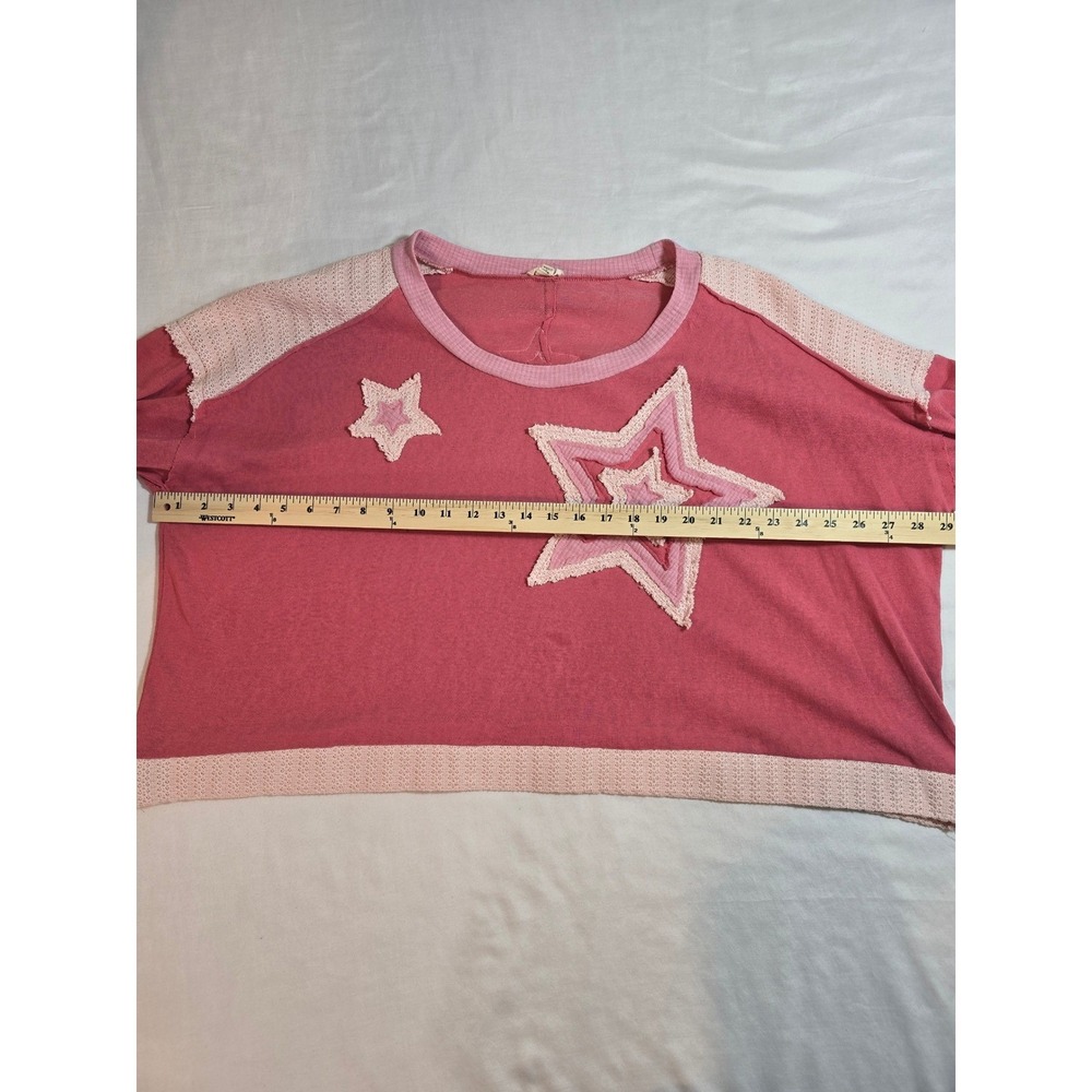Pol Pink Multi-Star Patchwork Long Sleeve Sweatsh… - image 6